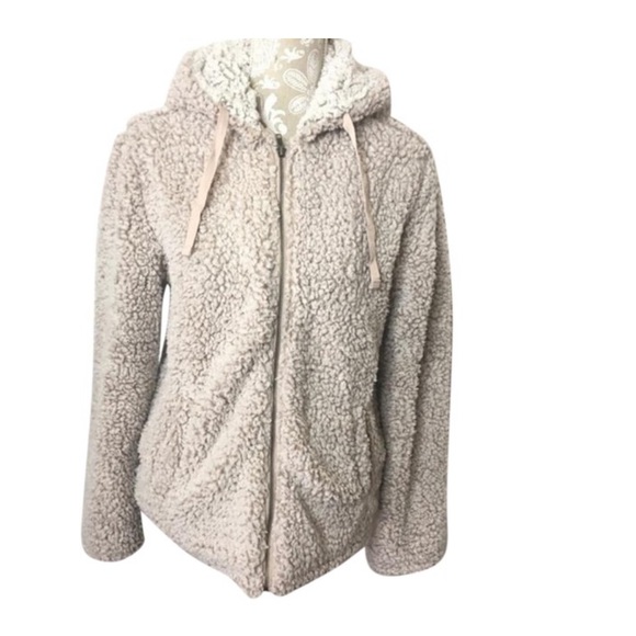 Thread & Supply oversized Wubby full zip jacket w/hood. Pink size Large - Picture 5 of 10